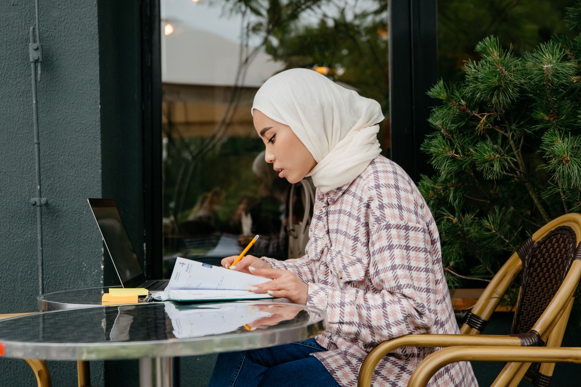 Studying at a Café