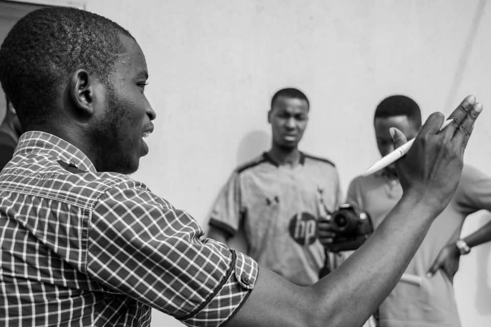 Someone talking during a film